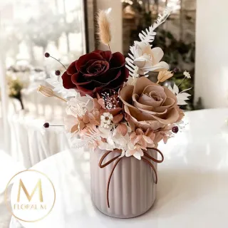 【Floral M】Maple楓糖卡布奇諾永生花禮贈香氛油(乾燥花/永生花/情人節花禮/升遷禮物/生日禮物/開幕花禮)