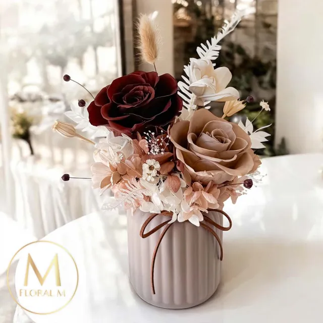 【Floral M】Maple楓糖卡布奇諾永生花禮贈香氛油(乾燥花/永生花/情人節花禮/升遷禮物/生日禮物/開幕花禮)