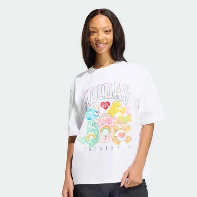 【adidas 愛迪達】Cb Os Tee 女 T恤 運動上衣 休閒短袖 白 亞版 純棉 小熊(KR1480)