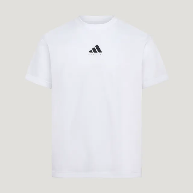 【adidas 愛迪達】短袖上衣 男 吸濕排汗 亞規 U RUN CAT G T 白 LC8176(S3415)