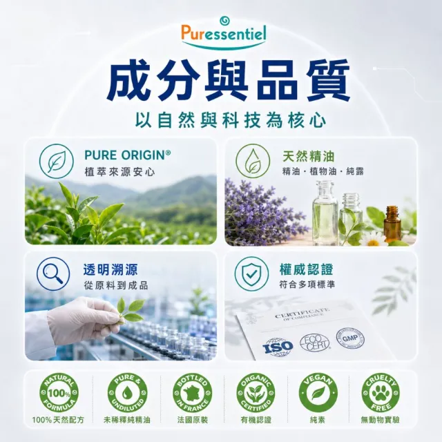 【Puressentiel 璞萃】複方精油滾珠瓶 5ml 3入組(多款任選 複方精油 防蚊/舒壓/呼吸/頭等暢/安心旅行)