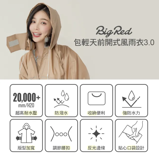 【雨傘王】BigRed 包輕天 一件式 雨衣 超輕量 590g 機車雨衣 快速穿脫 反光條(超值款無維修)