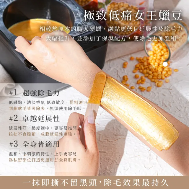 【MINI YANG】特級熱蠟除毛套組+頂級保養4件組(沙龍級除毛體驗 超強除毛力 全身皆可使用)