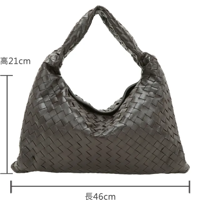 【BOTTEGA VENETA 寶緹嘉】BV 小款 Hop 小牛皮編織肩背包(巧克力棕)