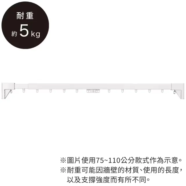 【NITORI 宜得利家居】◆免鑽孔伸縮窗簾軌 TR1 WH 150-190(免鑽孔 伸縮窗簾軌 窗簾軌 窗簾)