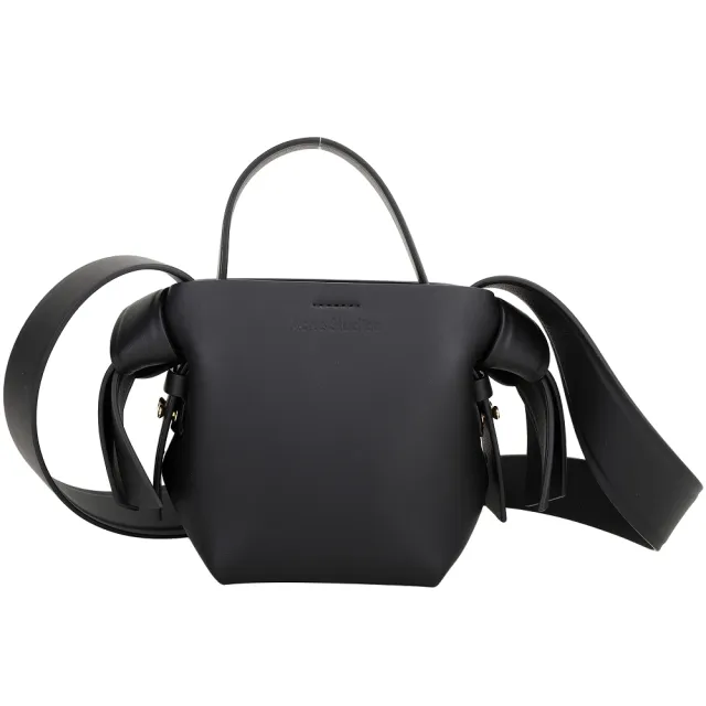【Acne Studios】Musubi 迷你款 扭結牛皮手提 斜背包(黑色 北歐 小眾精品)