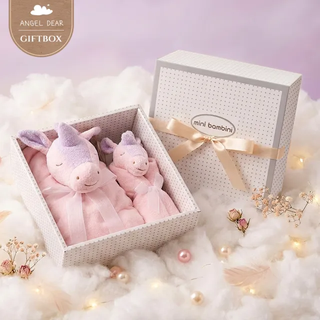 【Angel Dear】momo限定-經典彌月禮盒-毛毯+安撫巾(多款動物造型組合)