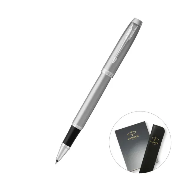 【PARKER】新IM 入門款 鋼桿白夾鋼珠筆 真皮筆套禮盒 客製化刻字(原廠正貨)