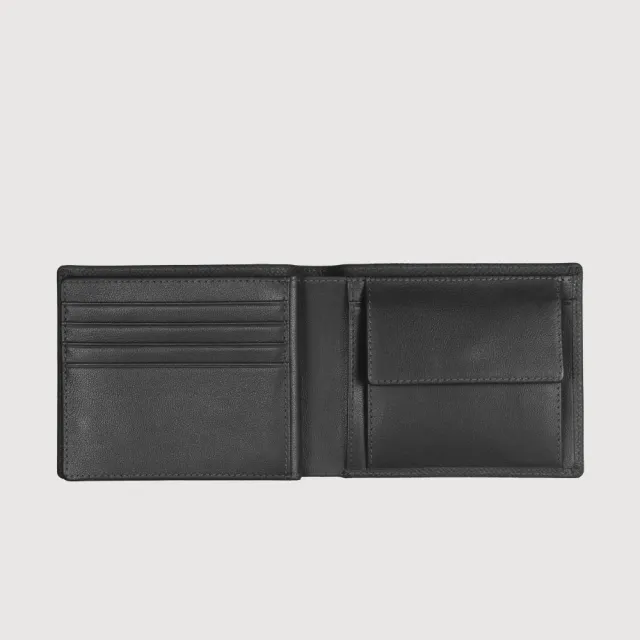 【BRAUN BUFFEL 德國小金牛】HOMME-ZW 8卡中間翻零錢袋短夾-多色任選(BF599-318-BK/NY) 錢包送禮推薦