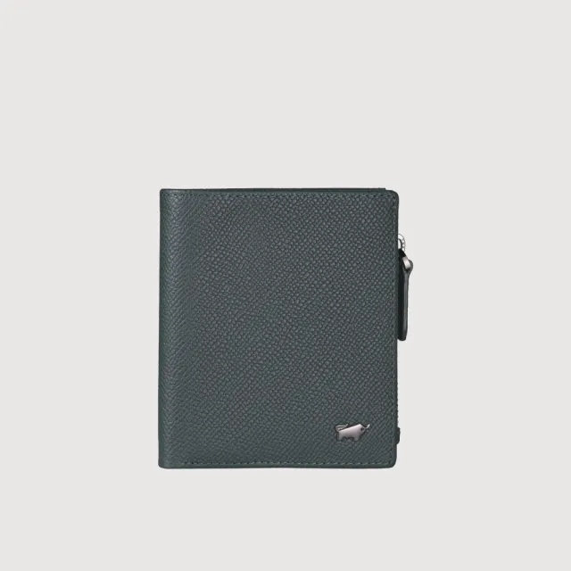 【BRAUN BUFFEL 德國小金牛】HOMME-ZW 6卡直立拉鍊零錢袋短夾-多色任選(BF599-325-BK/NY) 錢包送禮推薦