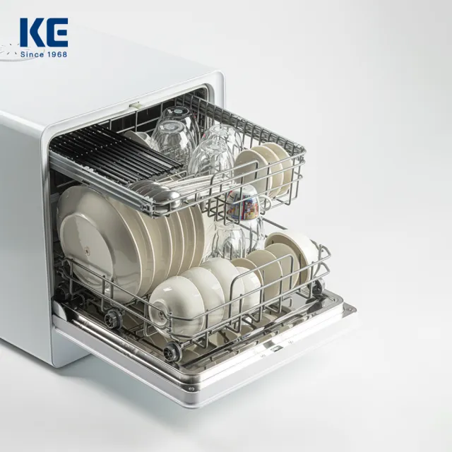 【嘉儀】KE嘉儀 桌上型洗烘碗機 KDW-236W(6人份免安裝洗烘碗機、熱風烘乾、奶瓶清洗、最高溫80度C、UV殺菌)