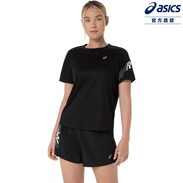 【asics 亞瑟士】ICON 短袖上衣 女款 海外版 跑步上衣 2012D363-001