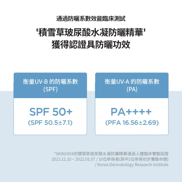 【Skin1004】官方直營 馬達加斯加積雪草 {玻尿酸}- 水凝防曬精華 50ml(SPF50+/PA++++) 買1送1