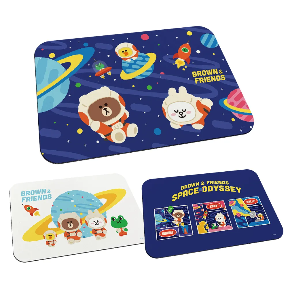 【SONA森那家居】LINE FRIENDS 外太空系列 軟式珪藻土 吸水地墊 珪藻土 地墊 腳踏墊(60*40*0.5)
