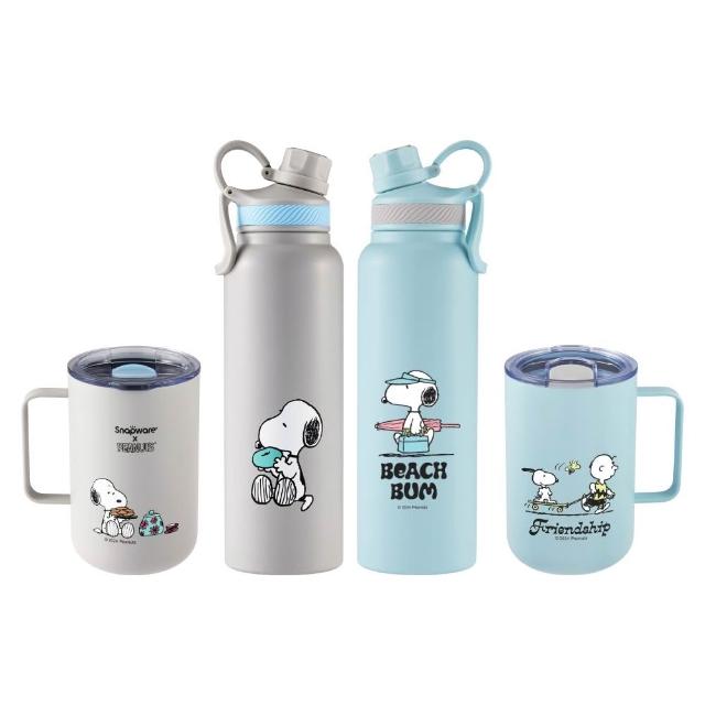 【CorelleBrands 康寧餐具】Snoopy保溫保冰杯鋅陶瓷620ml/不鏽鋼1200ml(四款任選-海灘假期/陽光早午餐)