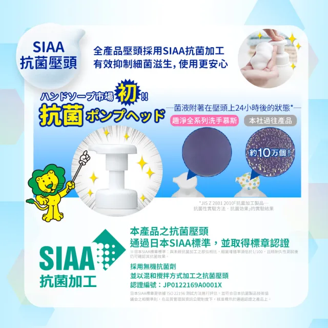 【LION 獅王】趣淨抗菌洗手慕斯 清爽柑橘/清新果香/淡雅花香 任選4件(250mlx4)