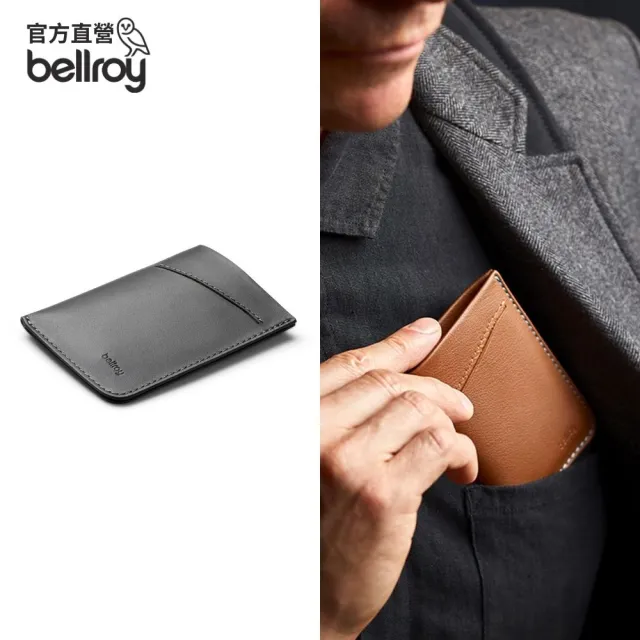 【Bellroy】官方直營 Card Sleeve 真皮票卡鈔票皮夾(炭灰藍)