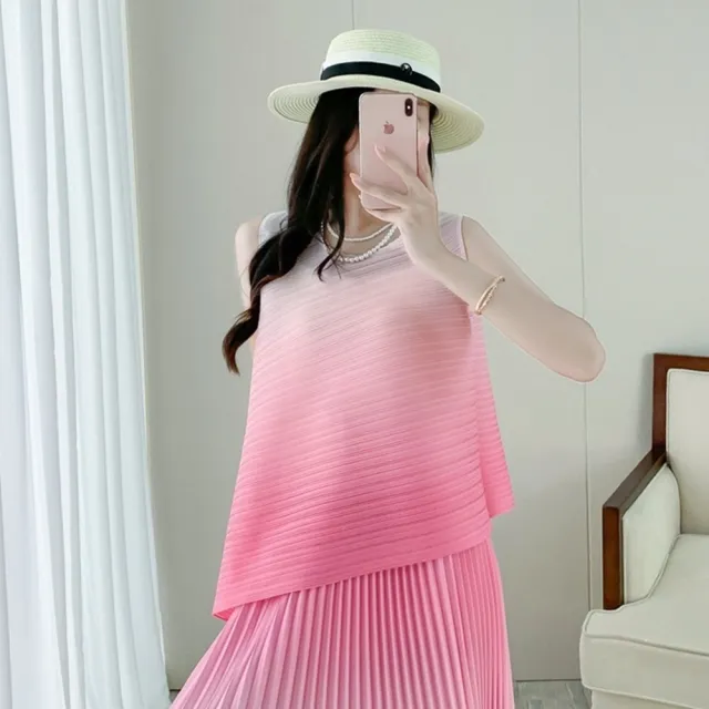 【巴黎精品】多款三宅風上衣褶衣褶皺套裝女上衣長裙折衣彈力女裝顯瘦摺衣大碼(春夏季2色n1jv13)