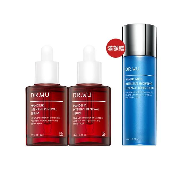 【DR.WU 達爾膚】杏仁酸亮白煥膚精華18％ 30ML(2入組)