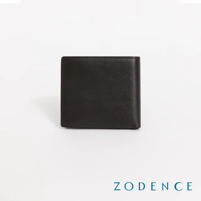 【ZODENCE 佐登司】SOLAN進口真皮12卡短夾-深咖(男夾/短夾)