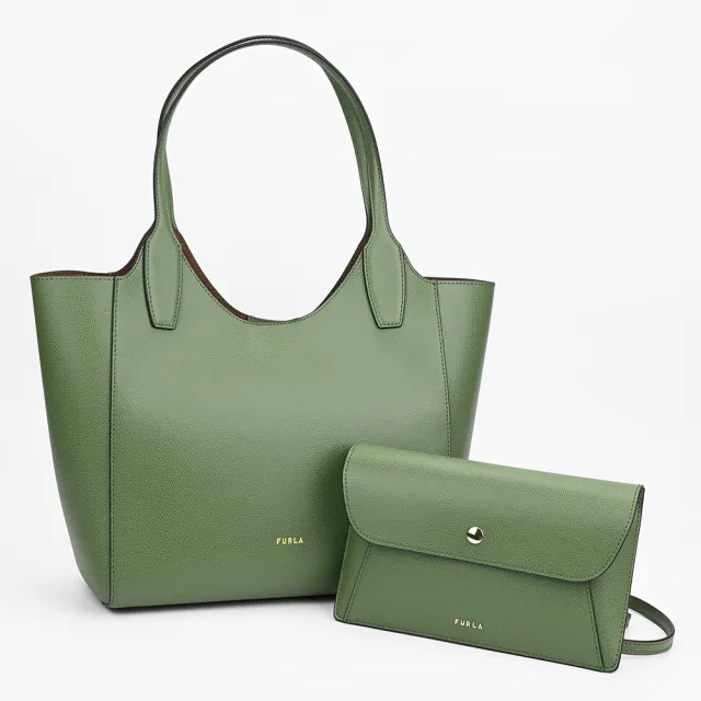 【FURLA 芙拉】LEA系列肩背托特包(S號/酪梨綠)
