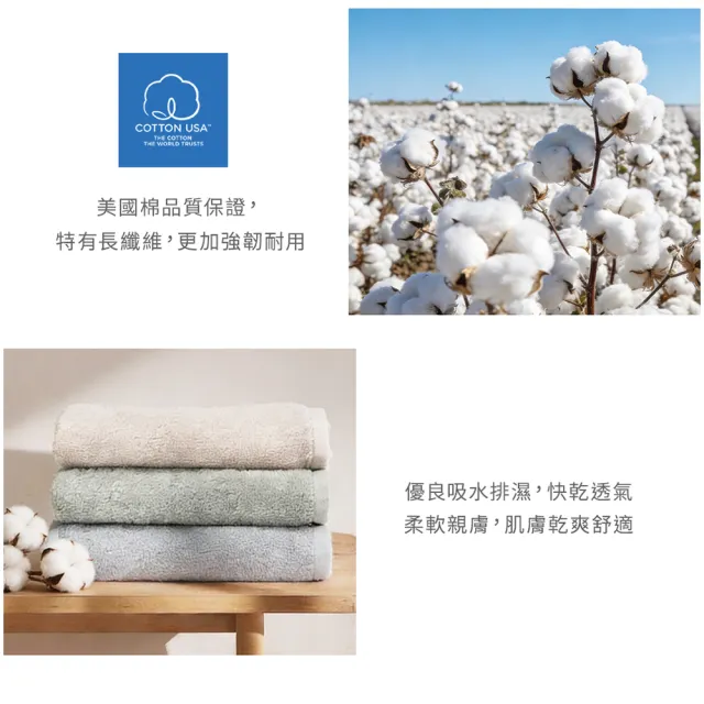 【朵舒】100%美國棉飯店加大毛巾超值八件組(掛環設計/運動毛巾/mo選)