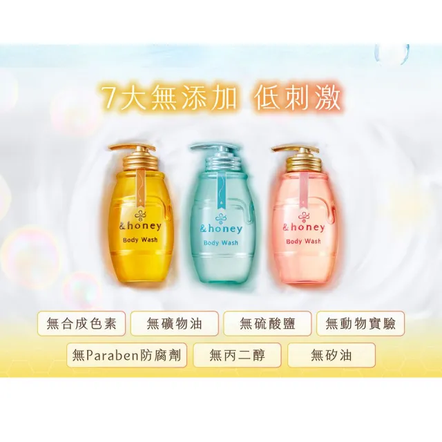 【&honey】日本原裝 蜂蜜香氛美肌沐浴乳/沐浴露500ml 2入組(玫瑰/金木犀/皂香)