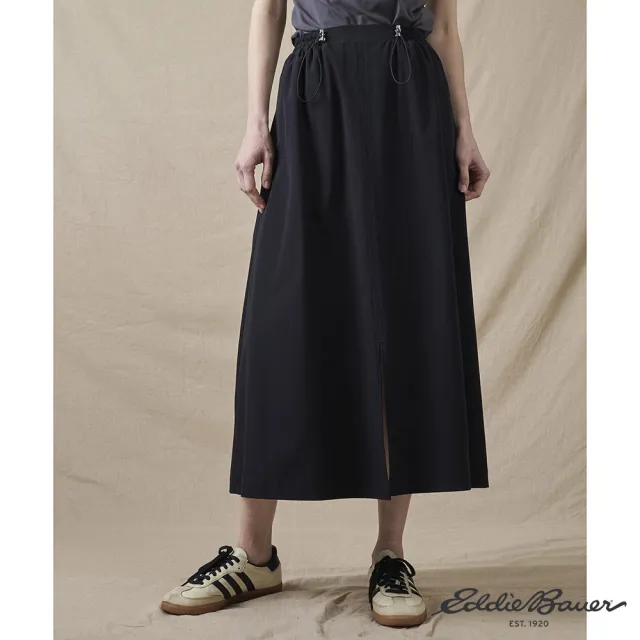 【Eddie Bauer】JAPAN EDITION 女性休閒抽繩長裙 黑色 E-5SKA-1810