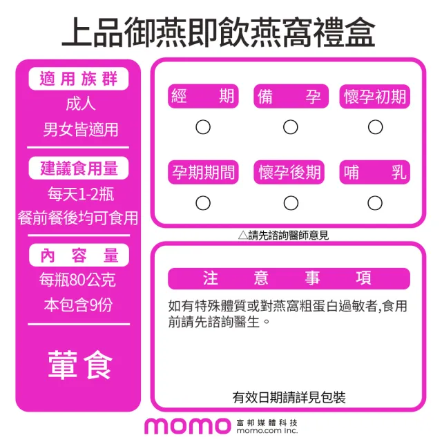 【華陀扶元堂】上品御燕即飲燕窩禮盒4盒+贈綠峰膠療肺草1盒10包(9瓶/盒-年節禮盒/送禮/母親節)中秋禮盒