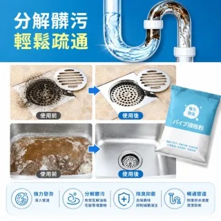 【寶媽咪】超夯組合-6+6水管疏通去油除垢一次搞定(深層疏通/防堵長效/清新無味/不傷管道/ 快速分解)