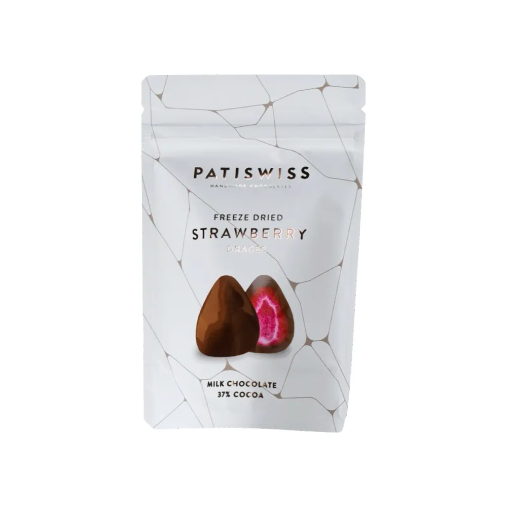 PATISWISS 帕蒂西 凍乾草莓夾餡牛奶巧克力(80g 巧克力 草莓凍乾)