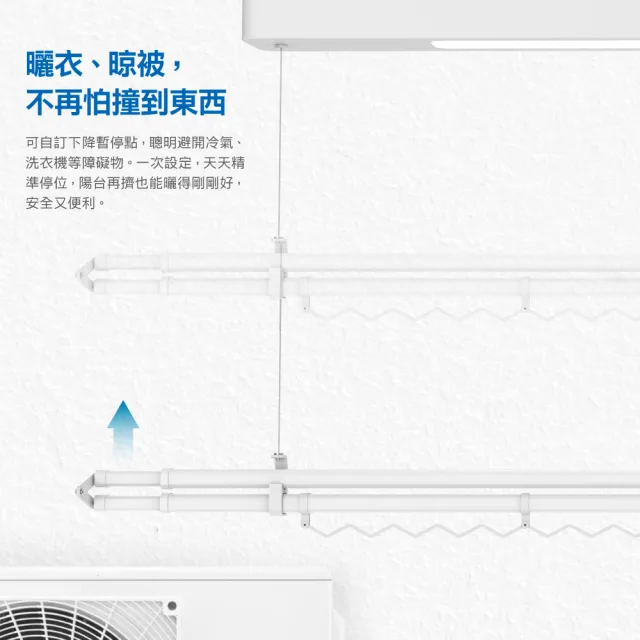 【CAESAR 凱撒衛浴】Mini 款 珍珠白電動單桿曬衣機 RC007-W (含基本安裝 / 遙控升降 / 單桿伸縮)