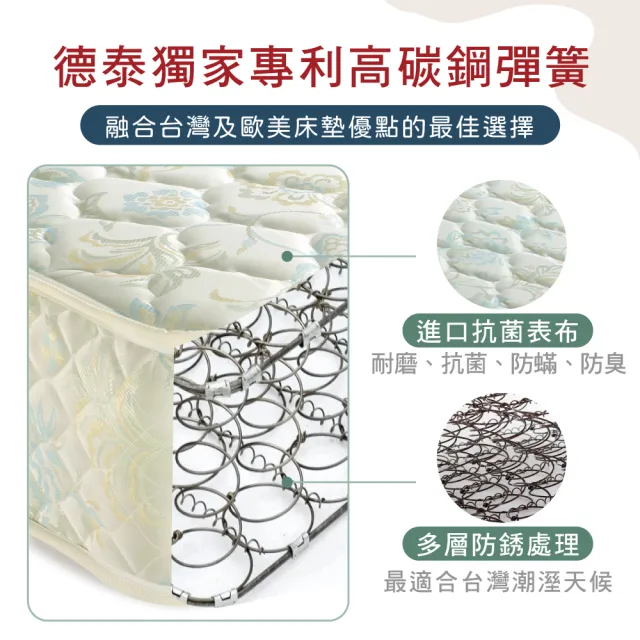 【德泰】歐蒂斯系列 連結式硬式900 彈簧床墊-單人3.5尺