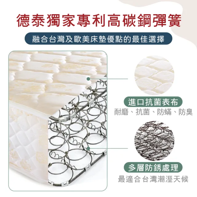 【德泰】歐蒂斯系列 頂級釋壓飯店款 彈簧床墊-雙大6尺
