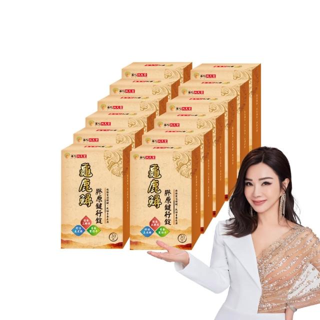 【華陀扶元堂】龜鹿鱘膠原鍵行錠10盒組(30錠/盒;陳美鳳代言-二型膠原蛋白/軟骨素/玻尿酸)中秋禮盒