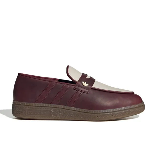 【adidas 愛迪達】W Handball Spezial 復古皮革樂福德訓鞋 微醺酒紅 懶人鞋 皮鞋 女鞋 LA6440