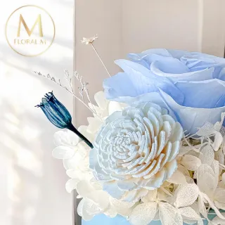 【Floral M】法式海洋之心永生花禮贈香氛油(乾燥花/永生花/情人節花禮/生日禮物/開幕花禮/居家擺飾)