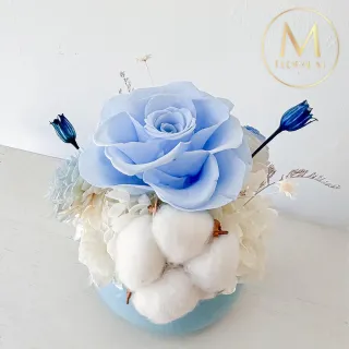 【Floral M】法式海洋之心永生花禮贈香氛油(乾燥花/永生花/情人節花禮/生日禮物/開幕花禮/居家擺飾)