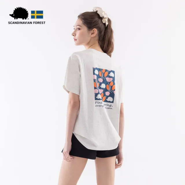 【SCANDINAVIAN FOREST 北歐小刺蝟】抗皺親膚柔滑奶油棉T (玫瑰果)-黑/麻灰 T恤 純棉t 素t tshirt 男T 女T