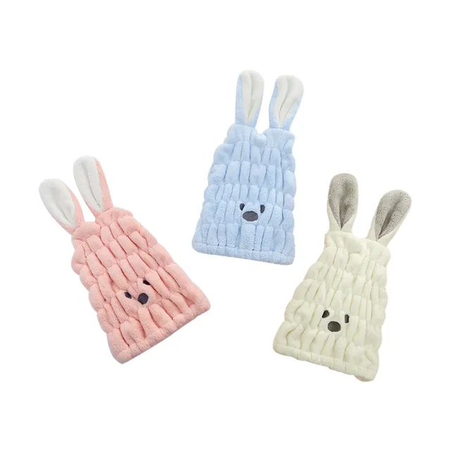 珊瑚絨可愛吸水乾髮帽(乾髮帽 吸水毛巾帽 珊瑚絨浴帽 快乾帽)