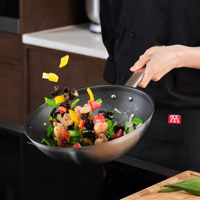 【ZWILLING 德國雙人】Joy Plus不鏽鋼不沾蜂巢炒鍋30cm贈Enjoy不沾湯鍋20cm(德國雙人牌集團官方直營)