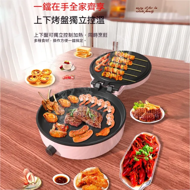 Loha 樂活家 家用多功能煎烤機（電餅鐺/煎餅機/鬆餅機/雙面加熱/懸浮式不沾塗層烙餅機）