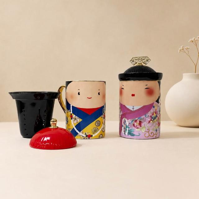 【TALES 神話言】宮廷嚴選-朕的杯杯-乾隆/妃子馬克蓋杯(文創 禮品 禮物 收藏)