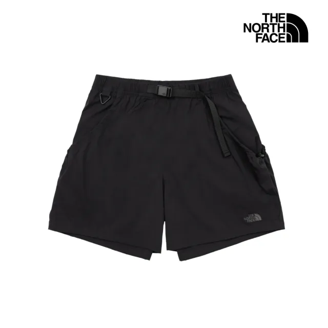 【The North Face】北面女款黑色DWR防潑水抽繩口袋短褲｜8G02JK3