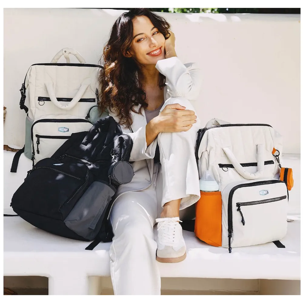 【BAGSMART】大容量 防潑水 多功能媽媽包 絎縫設計(後背包 手提包 雙肩包 登機 登山)