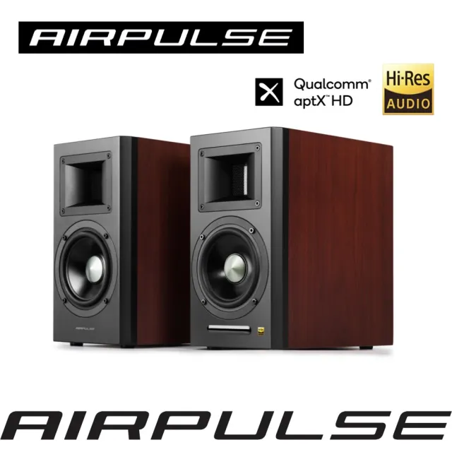 【AIRPULSE】A100 HD 主動式音箱（保固15個月｜Hi-Res 音質認證｜有線＆無線連接 ）