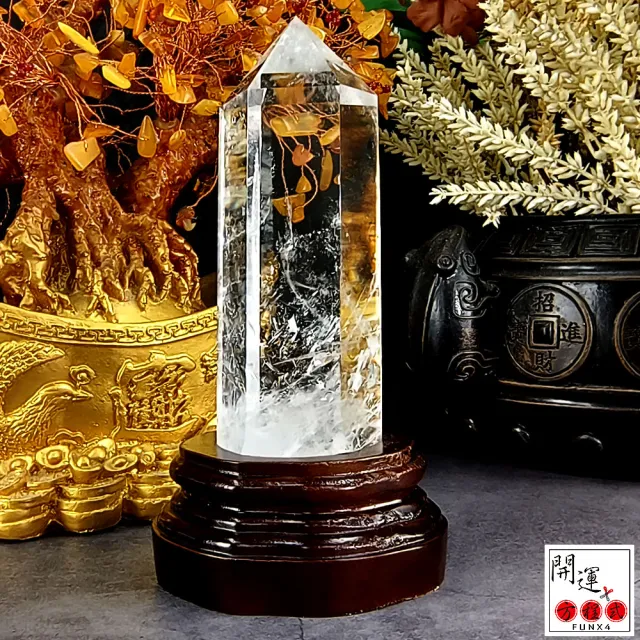 【開運方程式】天然巴西頂級白水晶柱W76一物一拍(白水晶柱的能量較尖銳集中快速)