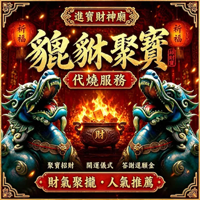 【財神小舖】代燒 貔貅聚寶金紙 開運 招財 旺財運  補財庫( 高雄進寶財神廟 招財)