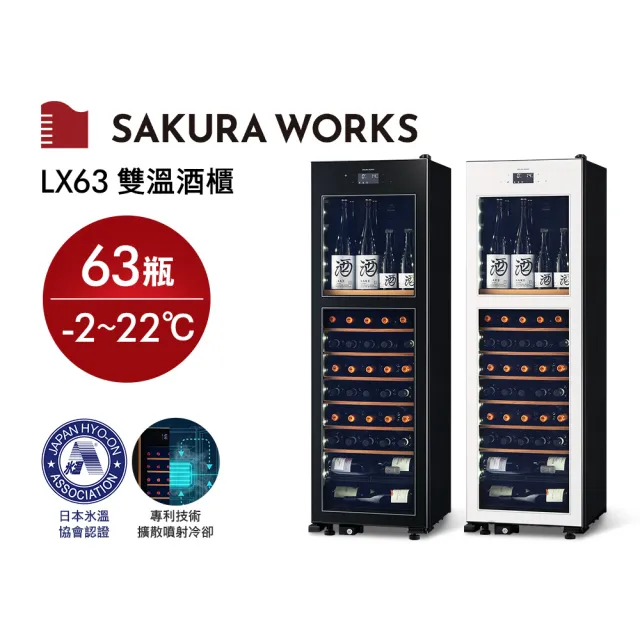 【SAKURA WORKS】Sakura Works LX63 -2℃ 雙溫酒櫃 (日本銷售冠軍 分層分溫 -2度-22度)