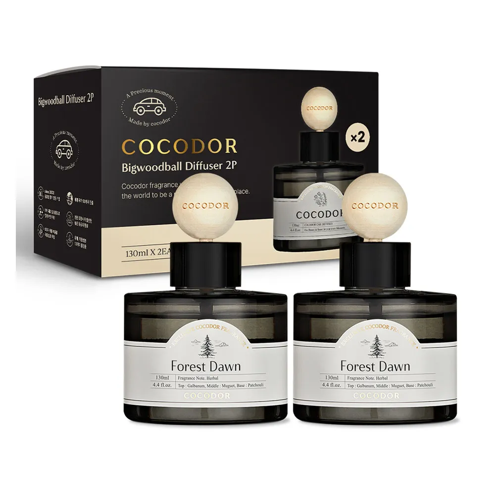 【COCODOR】車用擴香禮盒組(130ml/2入組) 木球款/多款任選/韓國香氛/送禮